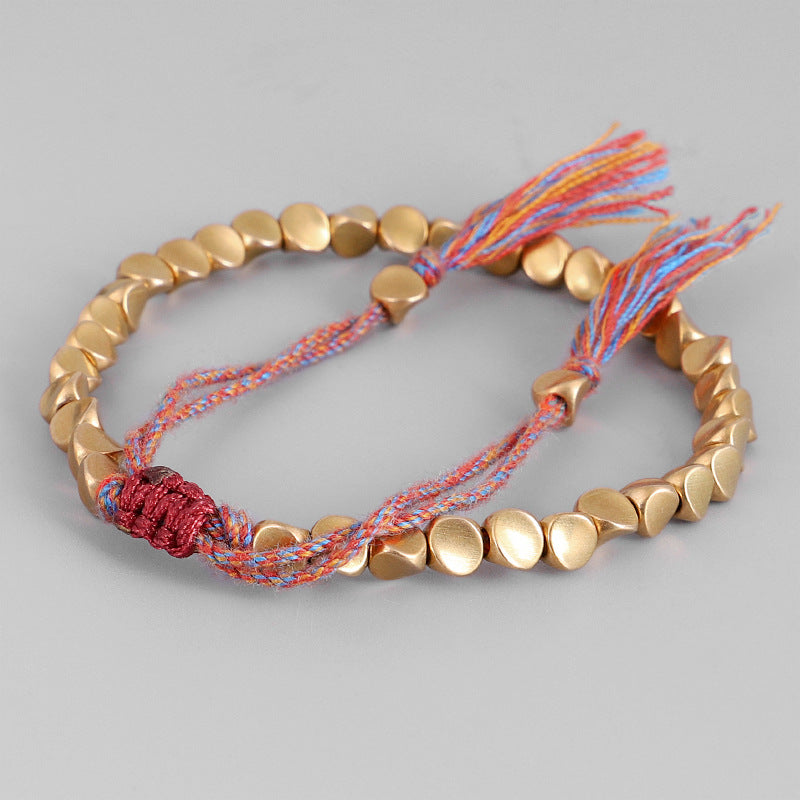 Handmade Braided Cotton Copper Beads Lucky Rope Bracelet & Bangles Jewelry dealsniper-net