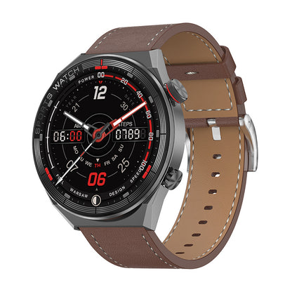 Smart Watch Bluetooth Calling Heart Rate Music Playback Jewelry DealSniper.net Black Leather