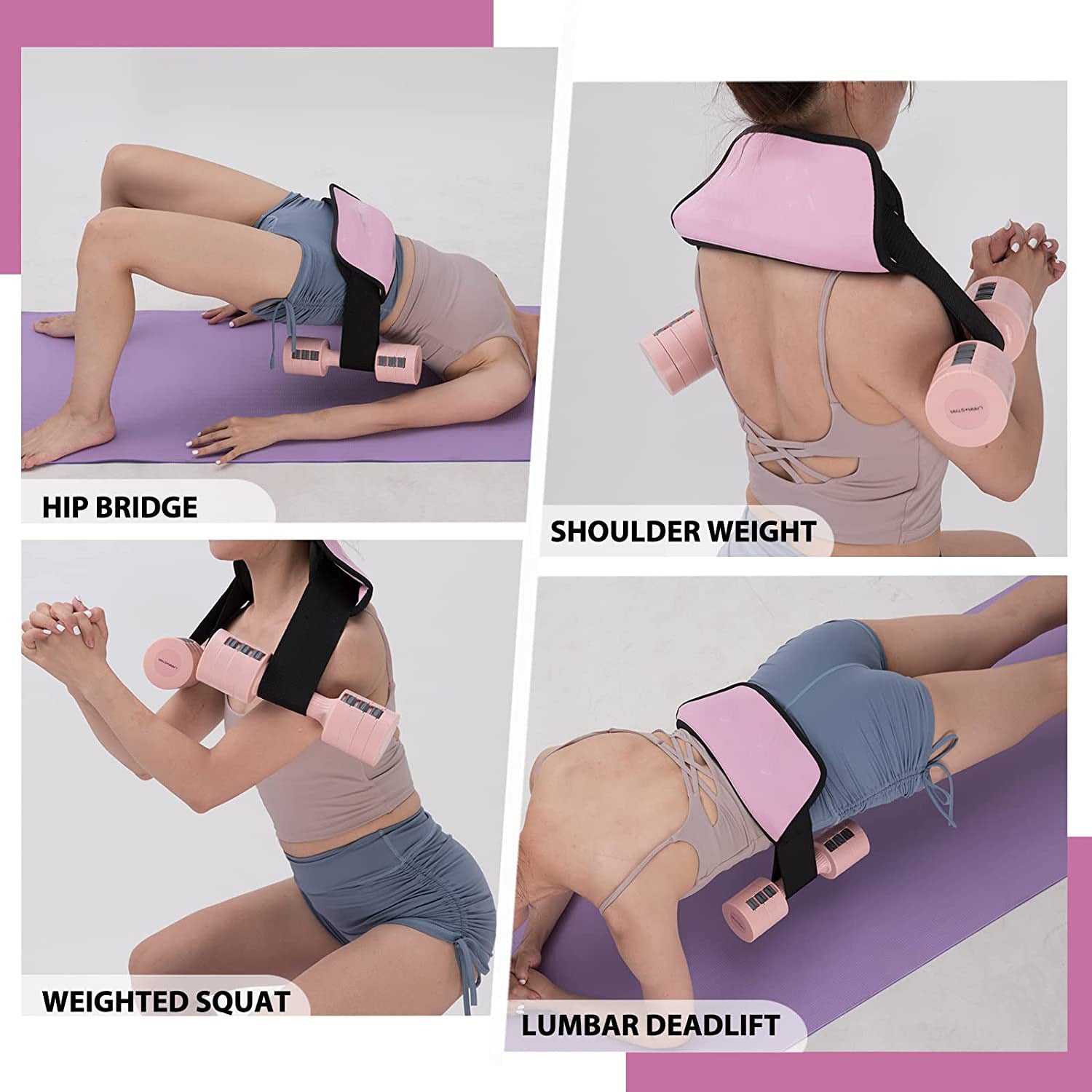 Hip Thrust Belt Glute Bridge Pad Butt Workout With Dumbbells Kettlebells Sports dealsniper-net