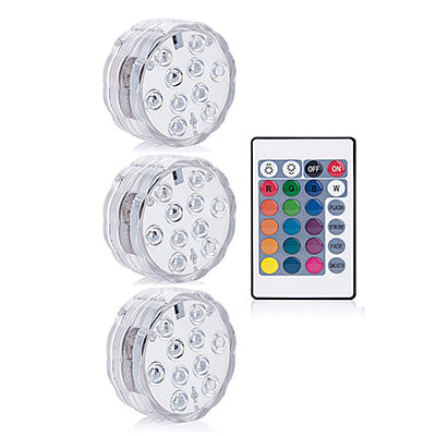 3 LEDs Underwater Light 16 Colors RGB IP68 Waterproof Swimming Pool