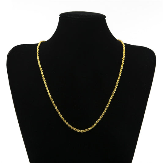 Hip Hop Rapper Chain 3mm gold Silver nakelace for Men Jewelry Gym From House
