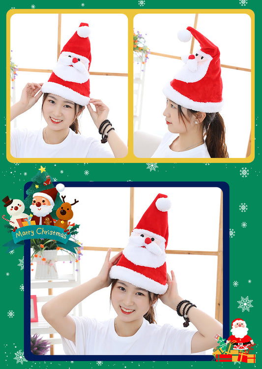 Electric Christmas Hat Santa Hat with Light Sing