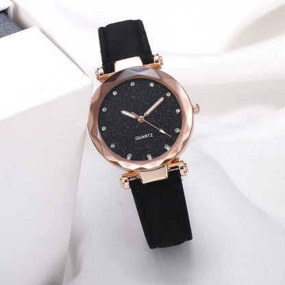 Casual Women Romantic Starry Sky Wrist Watch Leather Jewelry dealsniper-net Black