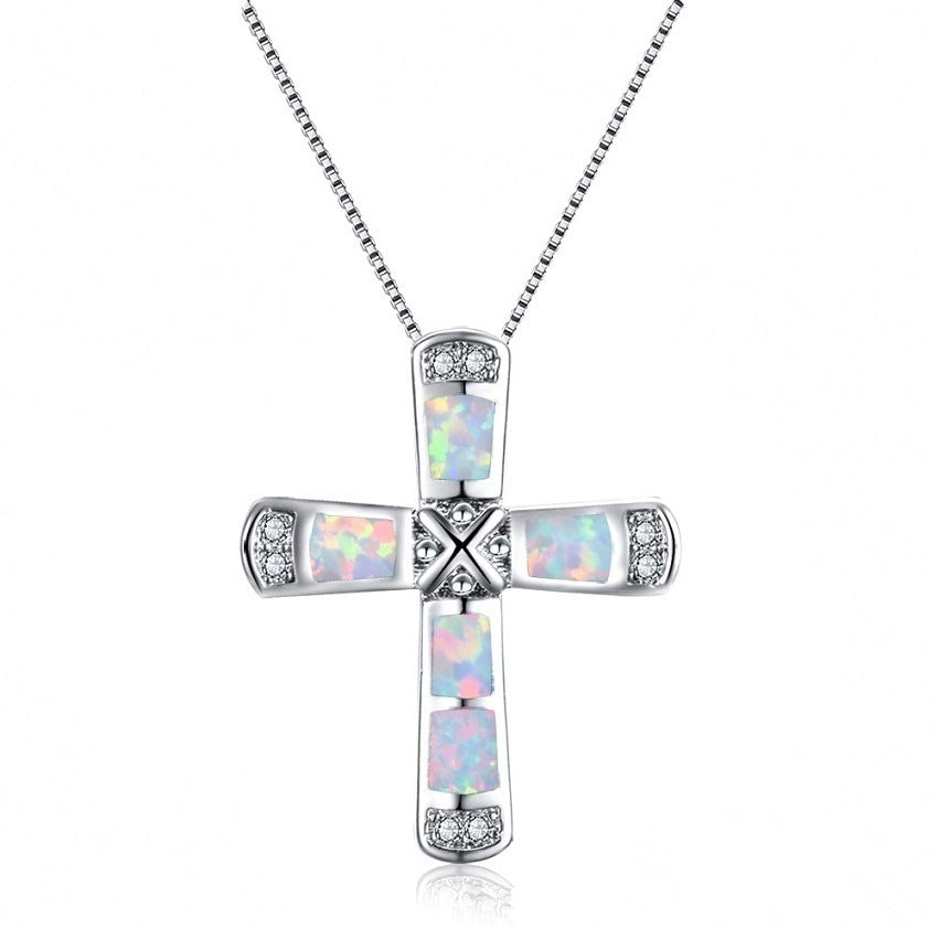 Cross pendant necklace Jewelry dealsniper-net White