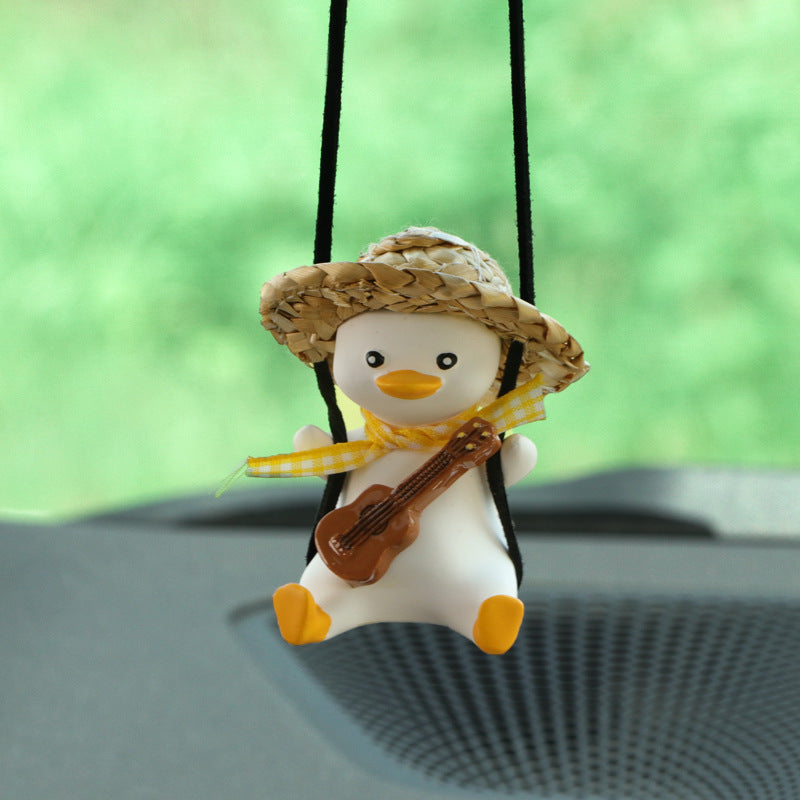 Car Pendant Cute Anime Little Duck Swing Auto Rearview Mirror Vehicle dealsniper-net Violin yellow duck