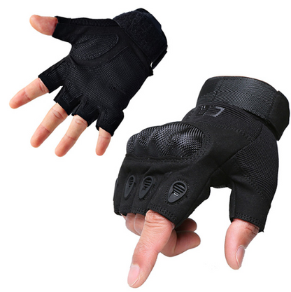 Tactical Gloves Army Military Men Gym Fitness Riding Half Finger Rubber Knuckle Protective Gear Male Tactical Gloves Men dealsniper-net Black L B