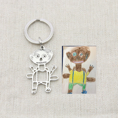 Custom Kids Drawing Painting Necklace Stainless Steel Jewelry dealsniper-net Silver Bracelet