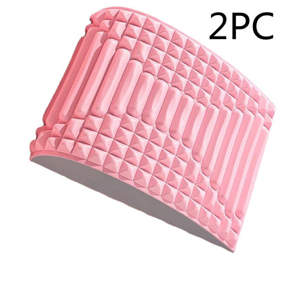 Back Stretcher Pillow Neck Lumbar Support Massager Health dealsniper-net Pink 2PC