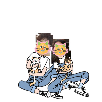 Acrylic Photo Cartoon Key Button Pendant Ornaments Gadgets DealSniper.net Hug Cat