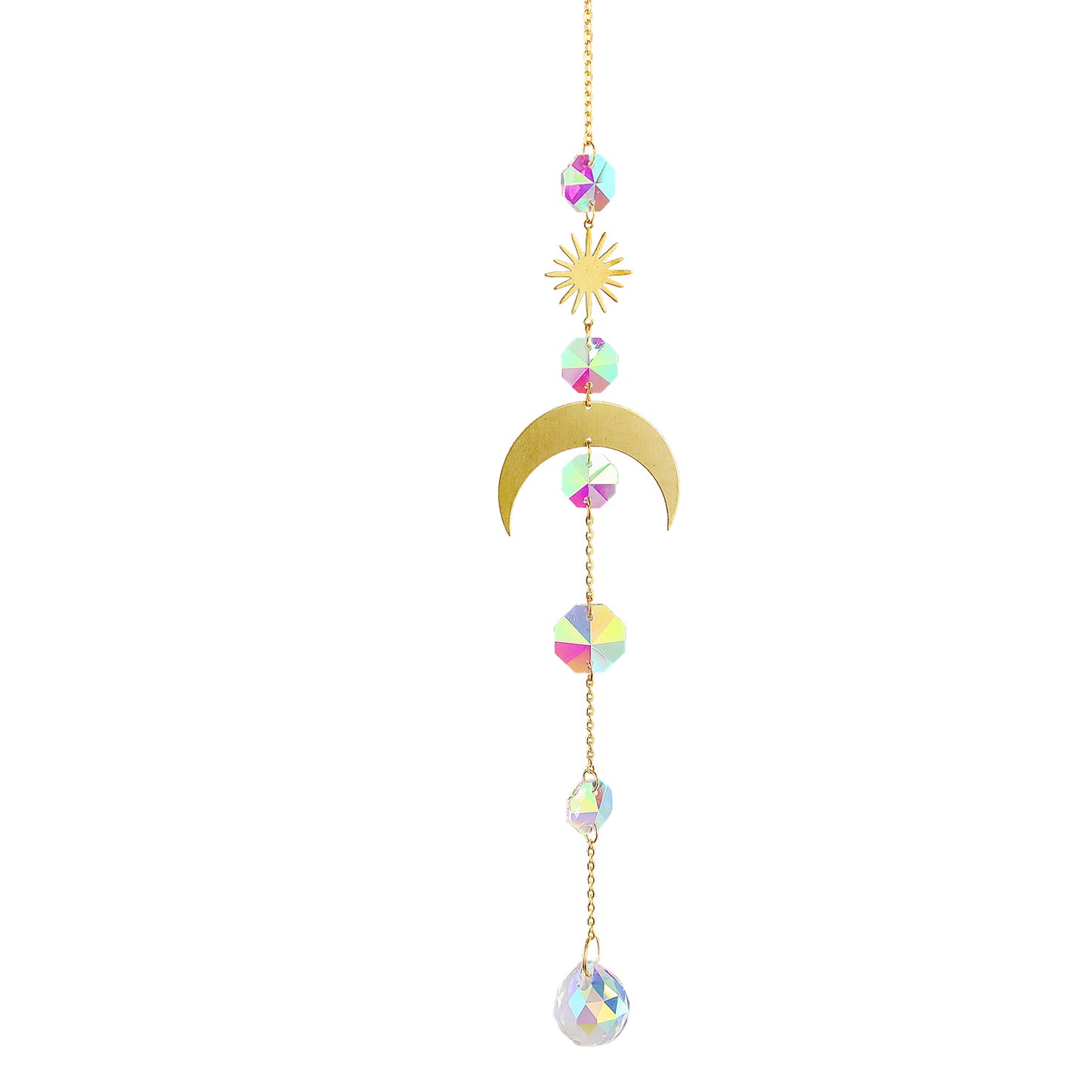 Crystal Sun Catcher Moon Star Wind Chime Pendant Deals DealSniper.net 7 Style
