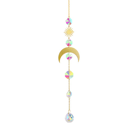 Crystal Sun Catcher Moon Star Wind Chime Pendant Deals DealSniper.net 7 Style
