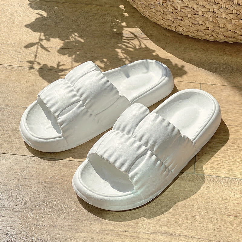 Women Home Shoes Bathroom Slippers Soft Sole Slides Summer Beach Shoes Women dealsniper-net Pure white 36and37