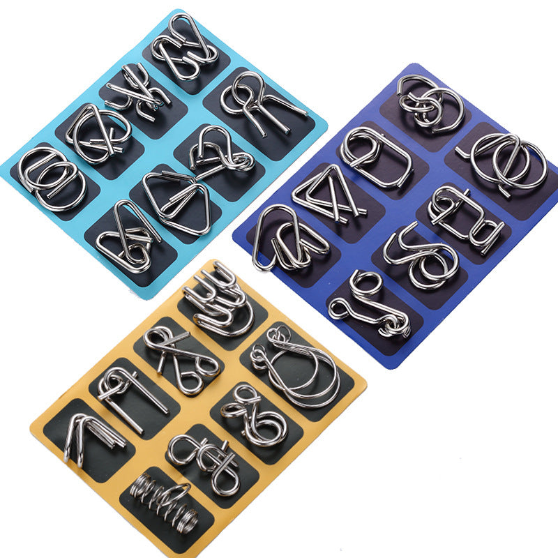 Intellectual Buckle 8 Piece Set ABC Metal Puzzle Nine Series