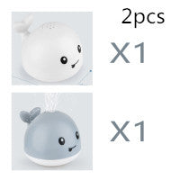 New Baby Bathroom Bath Electric Induction Whale Spray Small Toy Kids dealsniper-net SetA2pcs