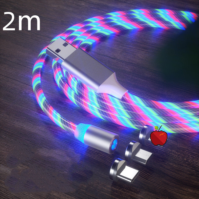 Magnetic Charging Cable Streamer Fast Charging Cable Lighting Phones DealSniper.net Colorful 2m 3in1