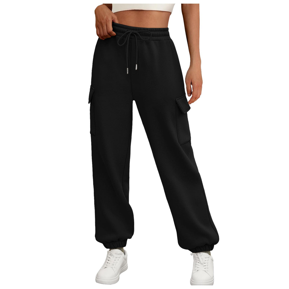 Women's Sweatpants Fleece Lined Baggy Athletic Jogger Women Gym From House Black 2XL
