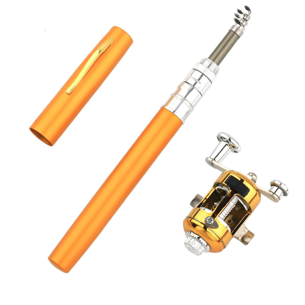 Portable Telescopic Pocket Stream Fishing Rod Kit Outdoor DealSniper.net Gold 1m
