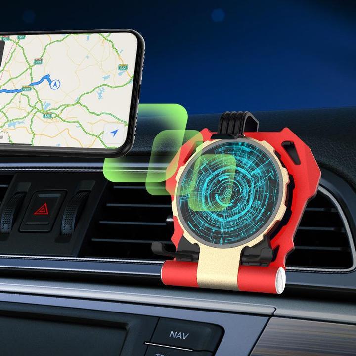 Iron Man Metal QI Wireless Charger Stand Desktop Mobile Phone Charger Electronics DealSniper.net