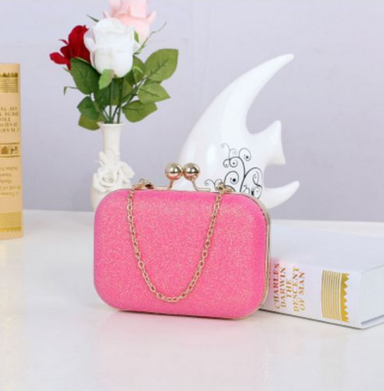 Women Handbag Evening Bags For Party New Women Chain Shoulder Bag Ladies Fashion Gold Clutch Box Bag Women Messenger Women dealsniper-net Pink Stlye1