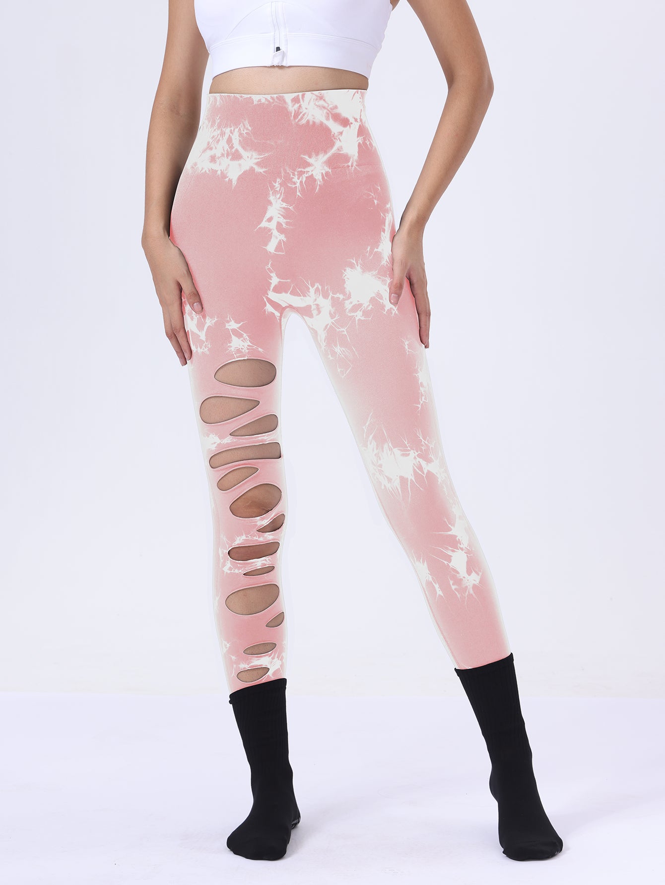 Butt Lifting Yoga Gym Athletic Pants, Hollow Out Tummy Control Women Gym From House Pink L