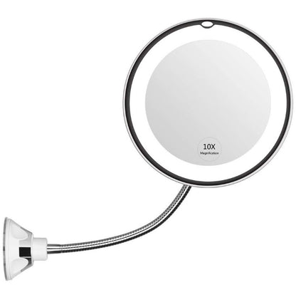 360 Swivel 10x Magnifying Bright LED Lighted Makeup Mirror Beauty dealsniper-net White 10X