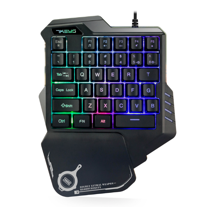 One-Handed Mechanical Gaming Keyboard RGB Backlit Portable Mini Gaming Keypad Game Controller Electronic dealsniper-net