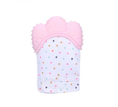 Baby teether baby anti-bite silicone molar gloves children's sound toys Kids DealSniper.net Pink Q1pcs