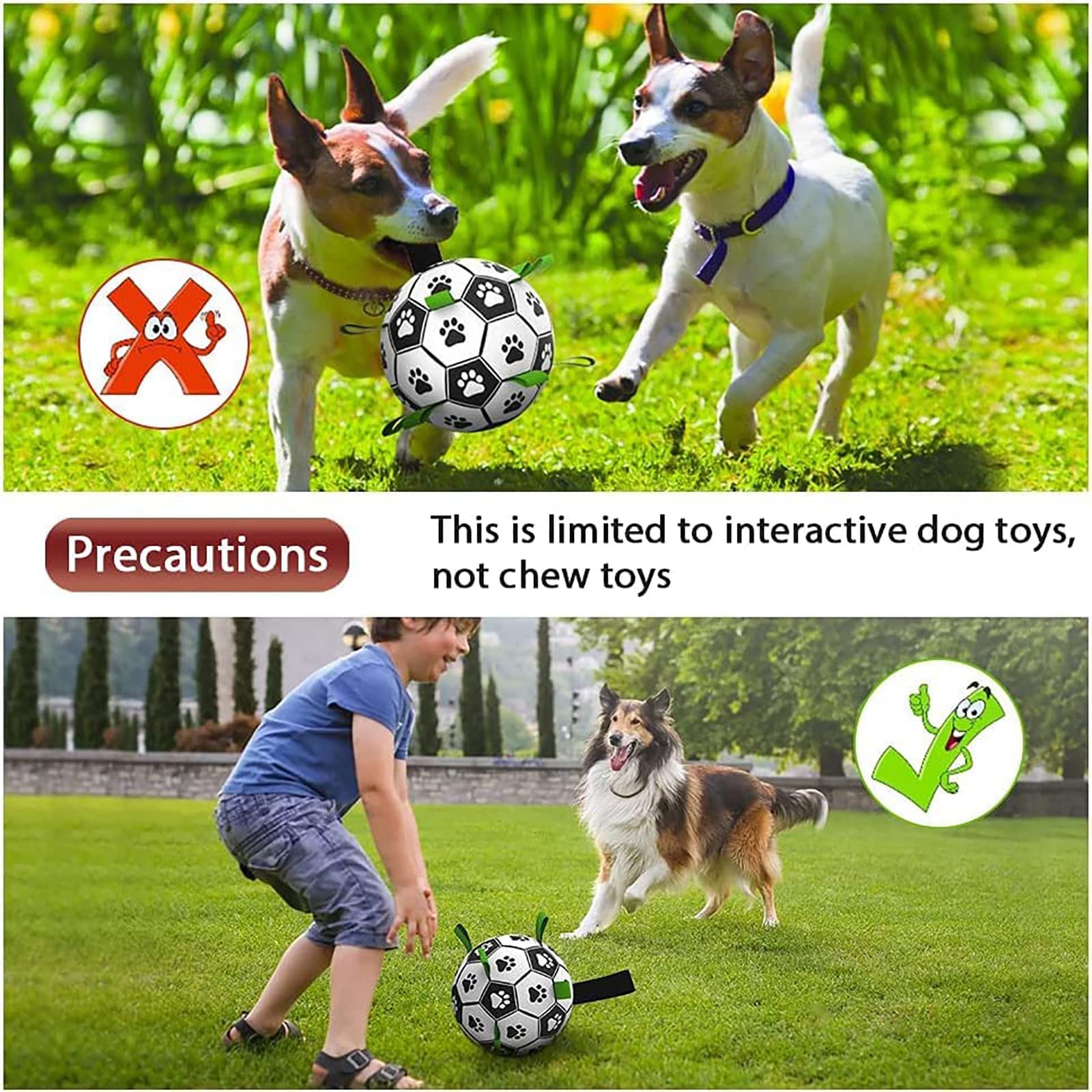Interactive Dog Football Toy Soccer Ball Inflated Training Toy Pets Gym From House