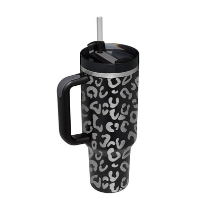 Valentines Day Gift Thermal Mug 40oz Straw Coffee Insulation Cup Holidays dealsniper-net Eopard pattern laser 1200ML