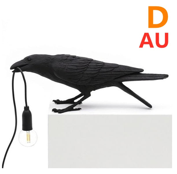 Creative Auspicious Bird Resin Wall Lamp Decoration Home Decor dealsniper-net Black D AU