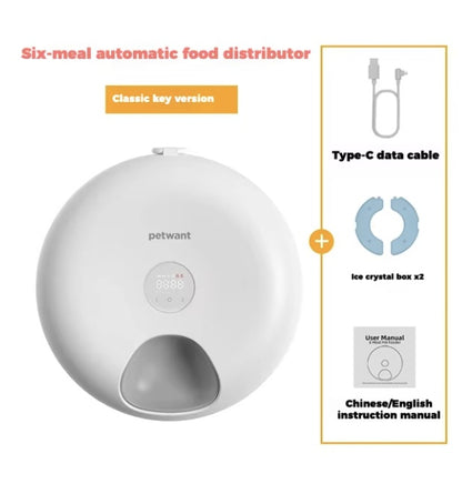 Donut Frost WiFi 6 Meal Automatic Cat Food Dispenser Pets Gym From House Button style