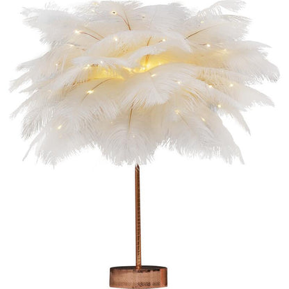 Feather Lamp Nordic Desk Lamp European-Style Night Light Home Decor dealsniper-net Flash battery