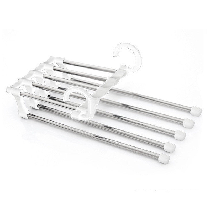 5 In 1 Wardrobe Hanger Multi-functional Clothes Hangers Rack House DealSniper.net White 47x18cm