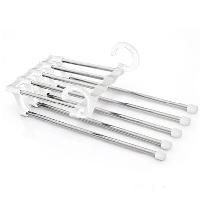 5 In 1 Wardrobe Hanger Multi-functional Clothes Hangers Rack House DealSniper.net White 47x18cm