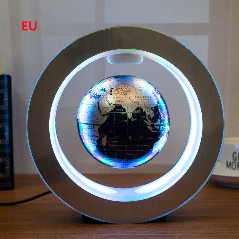 Round LED World Map Floating Globe Magnetic Levitation Light