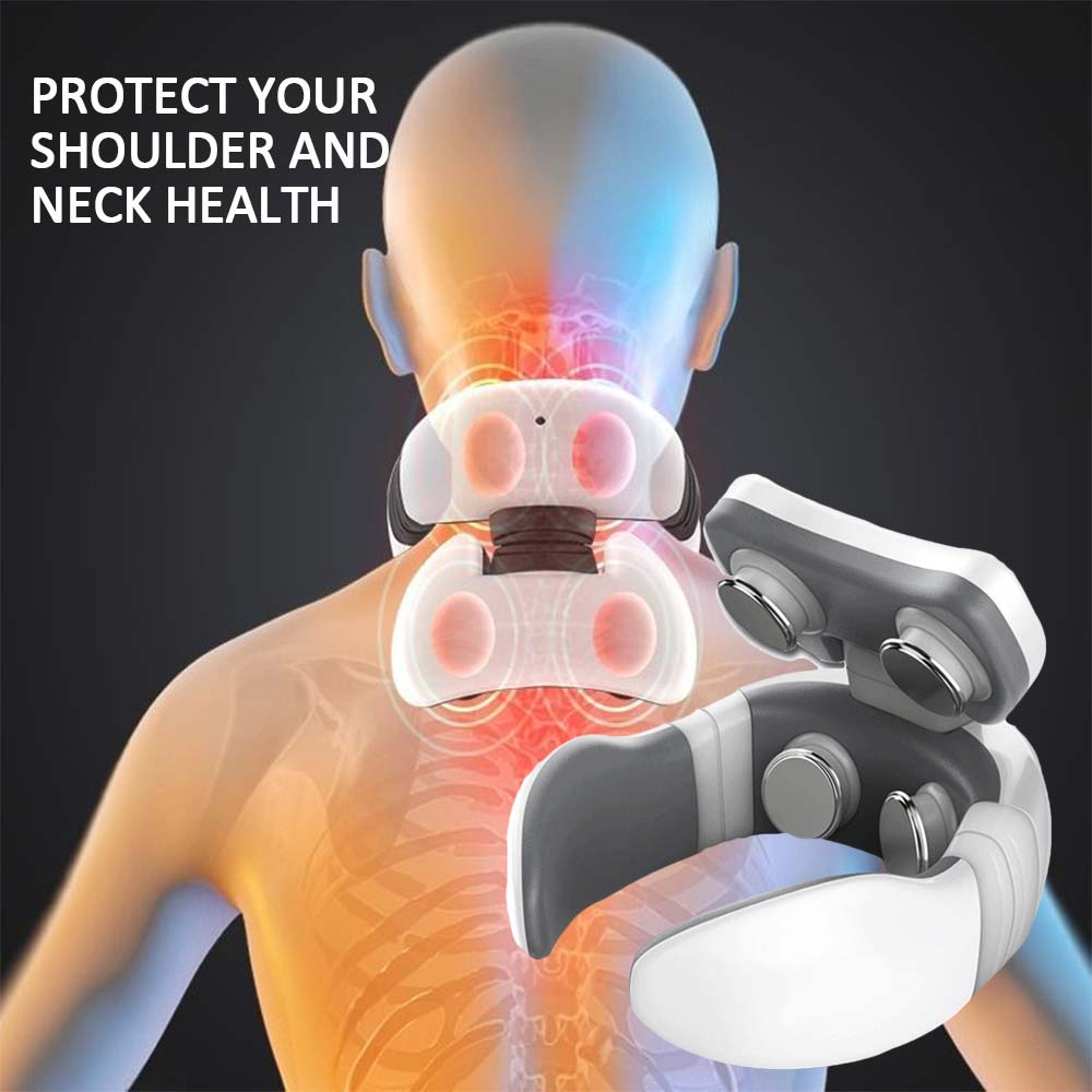 Smart Electric Pulse Back and Neck Massage 4 Heads Pain Relief Tool Health dealsniper-net