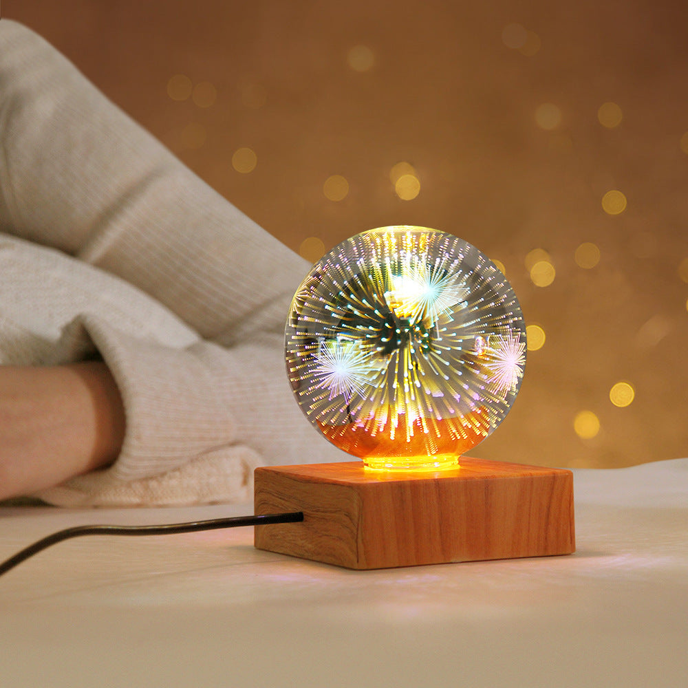 USB 3D Firework Crystals Ball Night Light Romantic Star LED Night Light Home Decor dealsniper-net