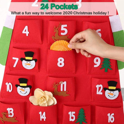 Advent Calendar Fabric Christmas Hanging Pendant Santa Claus Holidays dealsniper-net