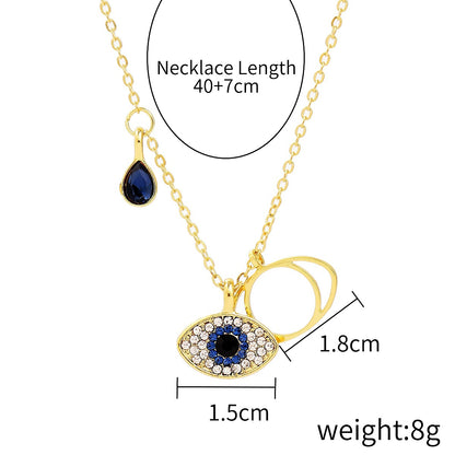 Diamond Demon Eye Necklace Female Jewelry dealsniper-net 1style 1PC