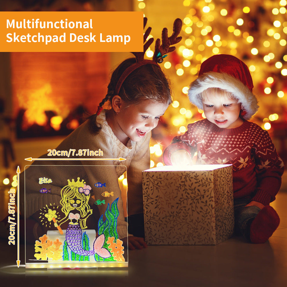 LED Acrylic Drawing Board DIY Erasable Luminous Writing Boards House Gym From House 20x20cm