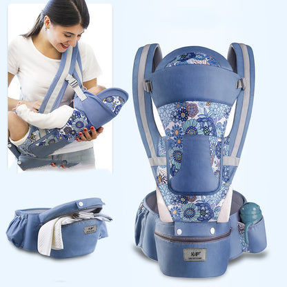 Ergonomic Baby Carrier Infant Baby Hipseat Carrier Kids dealsniper-net Blue Flower