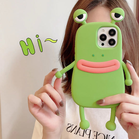 Funny Silicone 3D Frog Phone Case Cover