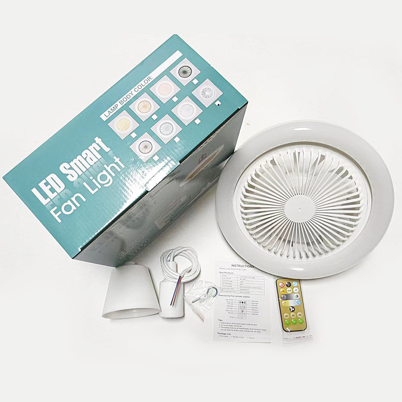 Round Remote Control Ceiling Fan With LED Lamp Hanging Fan