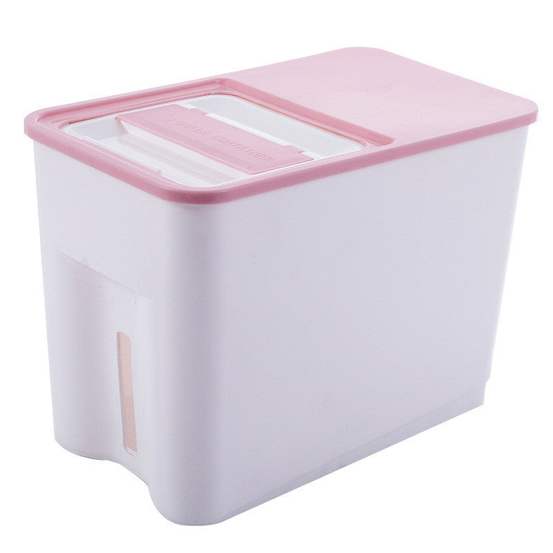 Square Moisture-Proof Rice Bucket kitchen Sealed Bucket Kitchen dealsniper-net Pink 14 kg