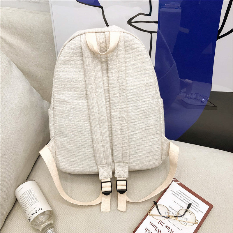 New Fashion Joker Simple Solid Color Backpack Women Gym From House