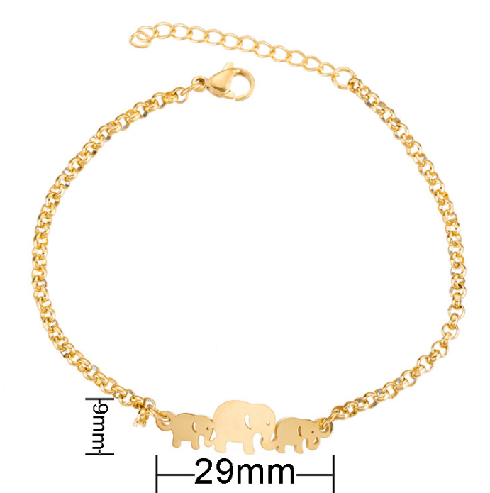 Gold Color Charms Bracelet Femme Stainless Steel Jewelry Gifts Holidays dealsniper-net Bracelet gold