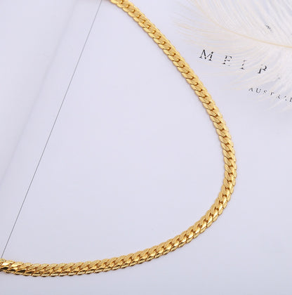 Men Necklace Gold Tone Snake Chain Jewelry Gym From House