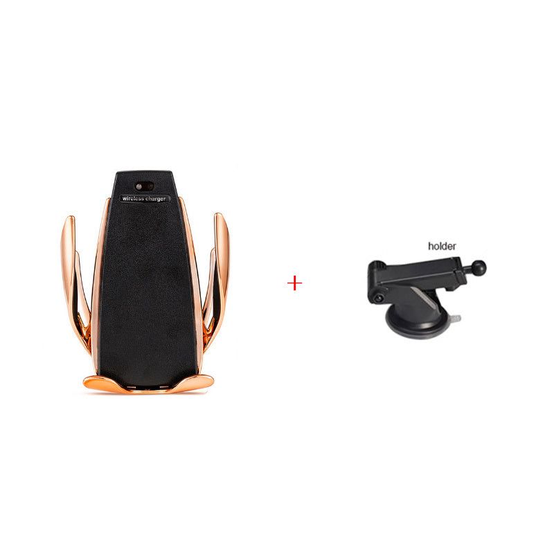 S5 Car Wireless Charging Mobile Phone Bracket Vehicle DealSniper.net S5 Gold +holder