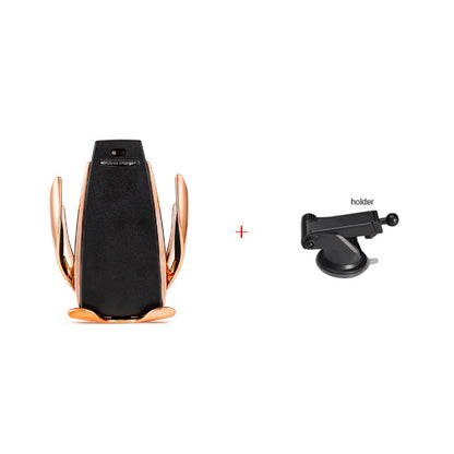 S5 Car Wireless Charging Mobile Phone Bracket Vehicle DealSniper.net S5 Gold +holder