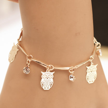 Ethnic Style Golden Owl Tassel Bracelet Jewelry DealSniper.net Gold